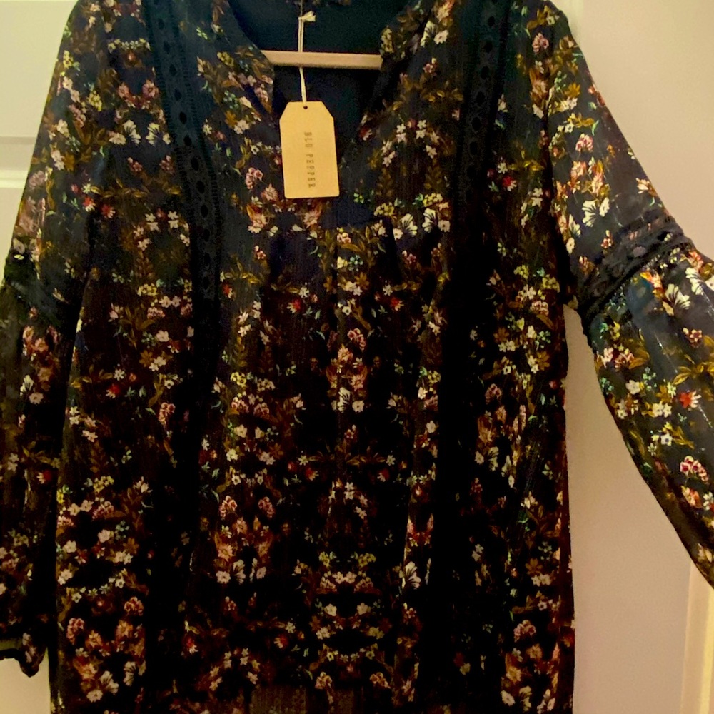 Blu pepper bo ho shirt